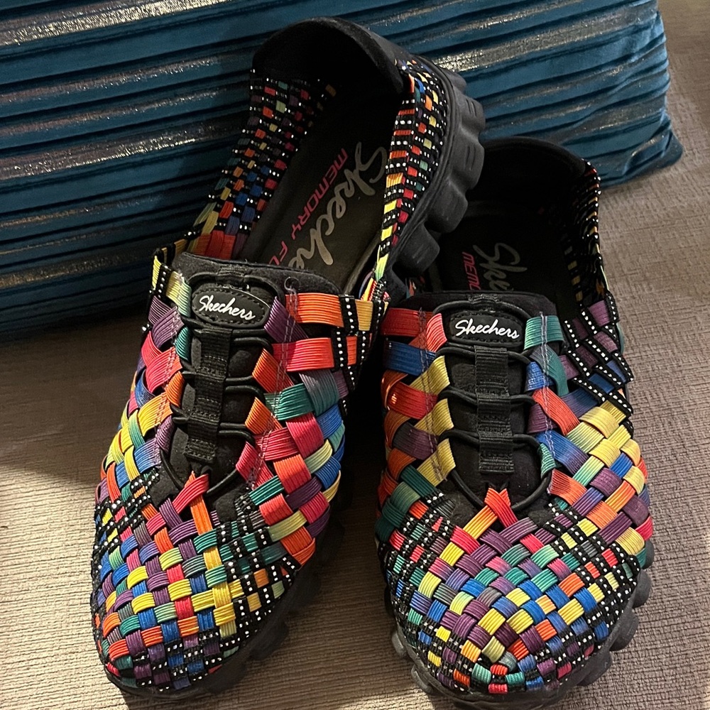 Skechers Colorful Woven Slip-On Sneakers-Vintage